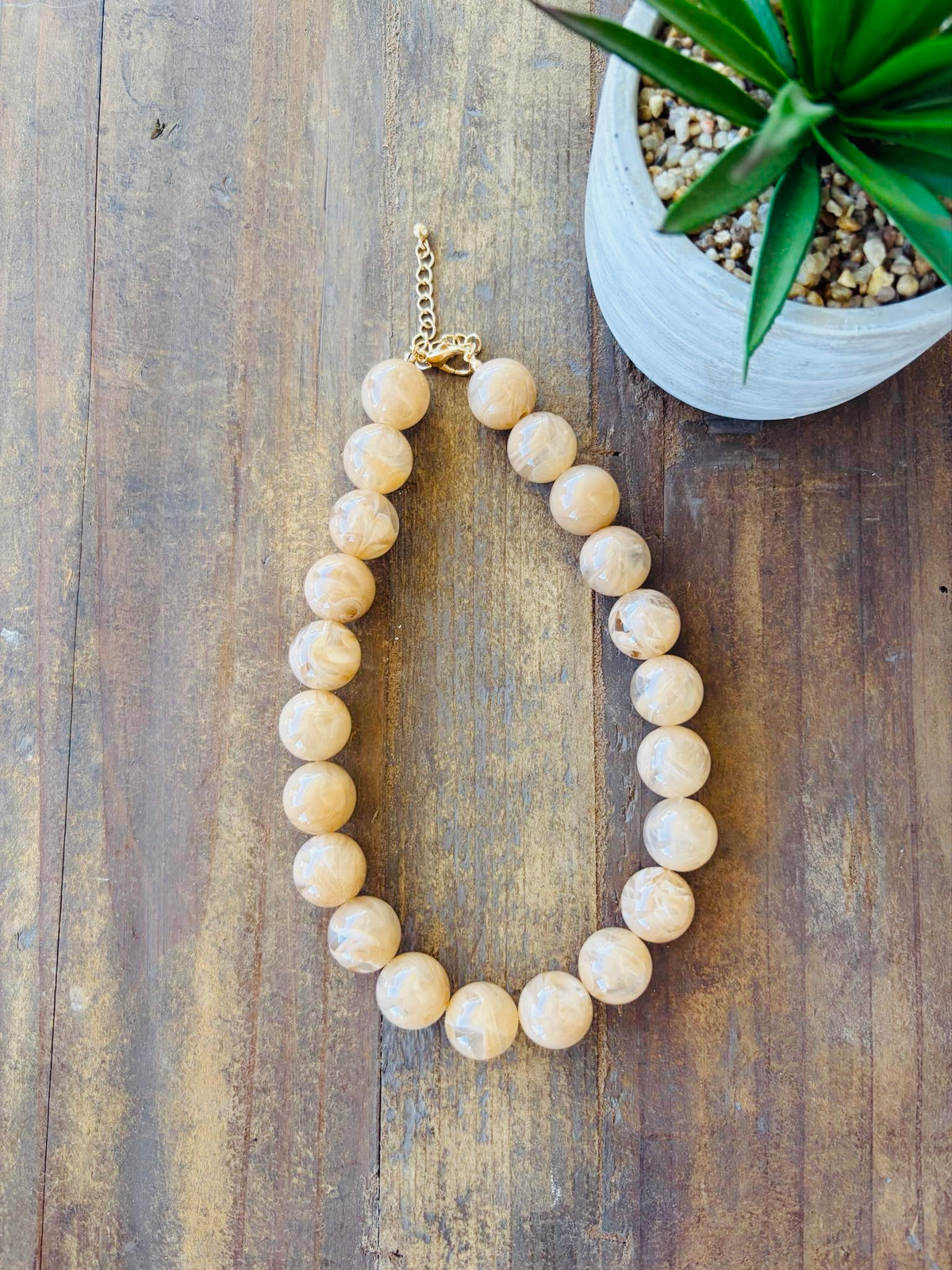 Honey Caramel Beaded Necklace