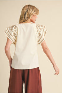 Jodifl Floral Embroidered Top  - The Attic Boutique