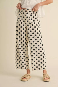 Mia Black Polka Dot Wide Leg Pants