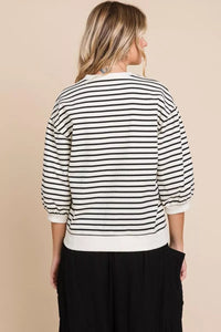 Black/Neutral Striped Top