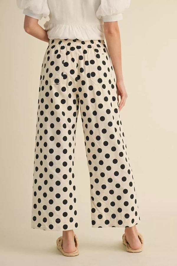 Mia Black Polka Dot Wide Leg Pants