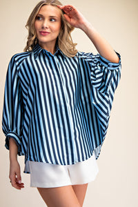 The Attic Boutique Josie Navy Stripe Top  - The Attic Boutique