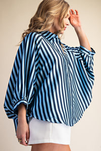 The Attic Boutique Josie Navy Stripe Top  - The Attic Boutique