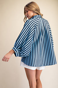 The Attic Boutique Josie Navy Stripe Top  - The Attic Boutique