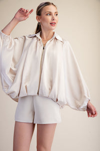 Amelia Cream Bomber Jacket