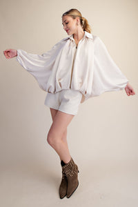 Amelia Cream Bomber Jacket