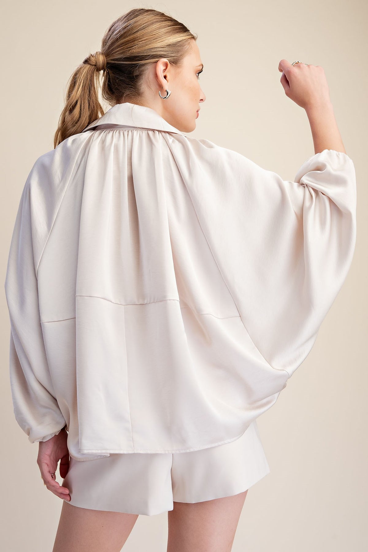 Amelia Cream Bomber Jacket