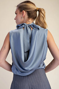 Carrie Slate Mock Neck Top