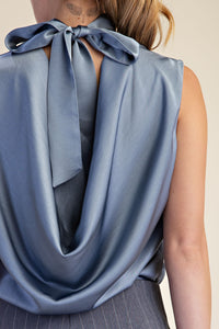 Carrie Slate Mock Neck Top