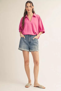 Jodifl Heather Hot Pink Top Apparel & Accessories - The Attic Boutique