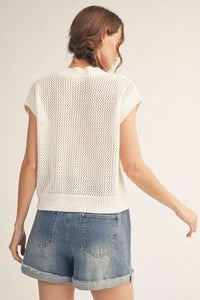 Off White Knit Sweater Top