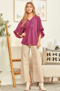 Andree Magenta Poncho Blouse  - The Attic Boutique