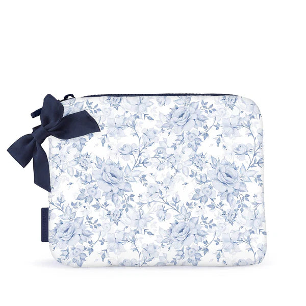 The Attic Boutique Something Navy Bow Crinkle Makeup Bag Bags - The Attic Boutique