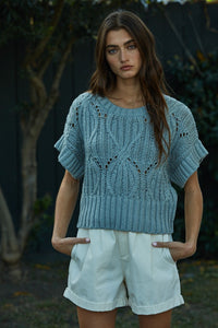 By Together Dusty Sage Crochet Top Apparel & Accessories - The Attic Boutique
