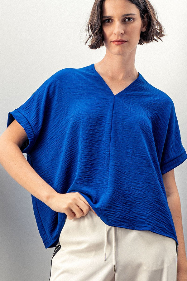 The Attic Boutique Royal Blue Casual Top  - The Attic Boutique