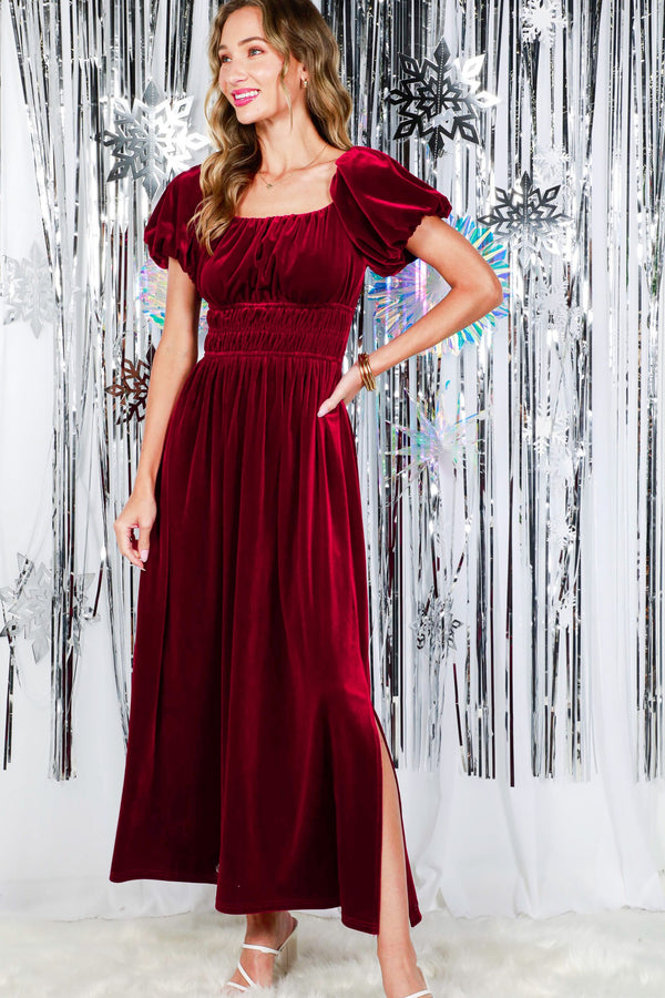 The Attic Boutique Noel Velvet Midi Dress  - The Attic Boutique