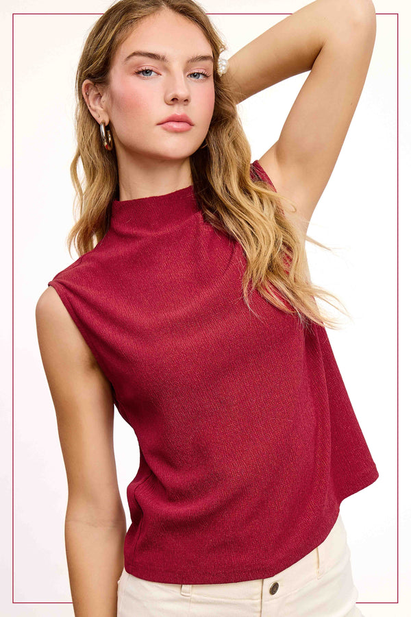 The Attic Boutique Sangria Sleeveless Top  - The Attic Boutique