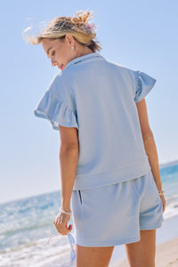 The Attic Boutique Blue Rib Jacquard Set  - The Attic Boutique