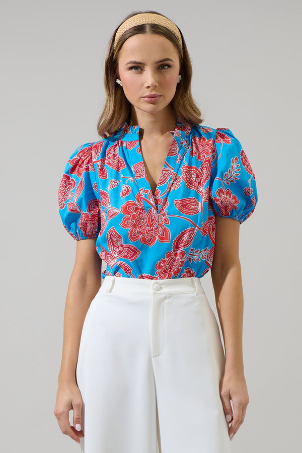 Sugarlips Ripon Floral Top  - The Attic Boutique