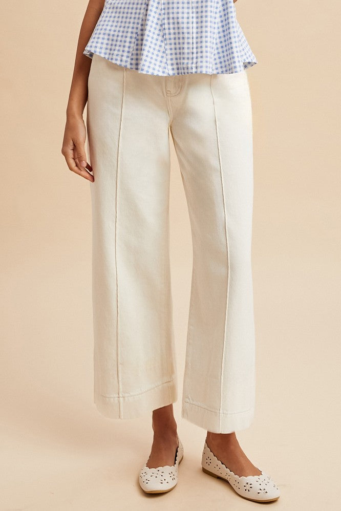Anniewear White Denim Wide Leg Jean  - The Attic Boutique