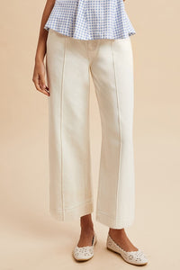 Anniewear White Denim Wide Leg Jean  - The Attic Boutique