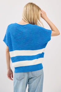 Blue & White Stripe Knit Sweater