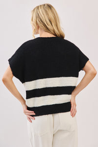 Black & White Stripe Knit Sweater