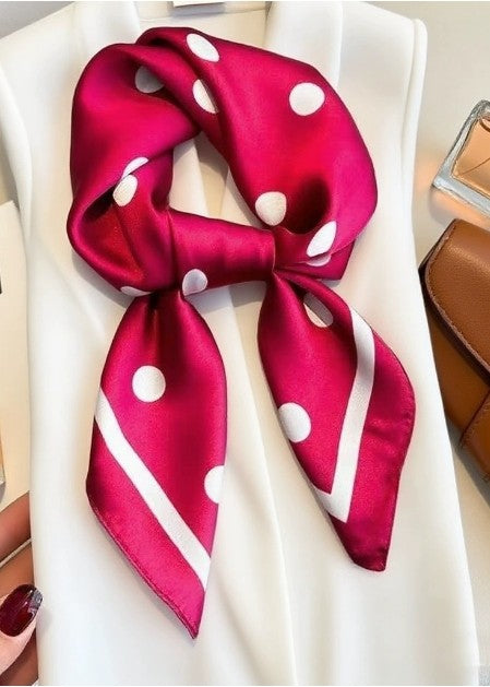 Sam Red Polka Dot Silk Scarf