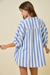 The Attic Boutique Blaise Navy Stripe Top  - The Attic Boutique