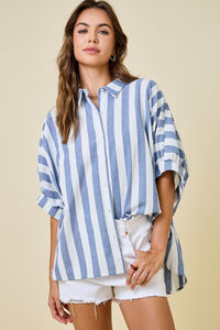 The Attic Boutique Blaise Navy Stripe Top  - The Attic Boutique