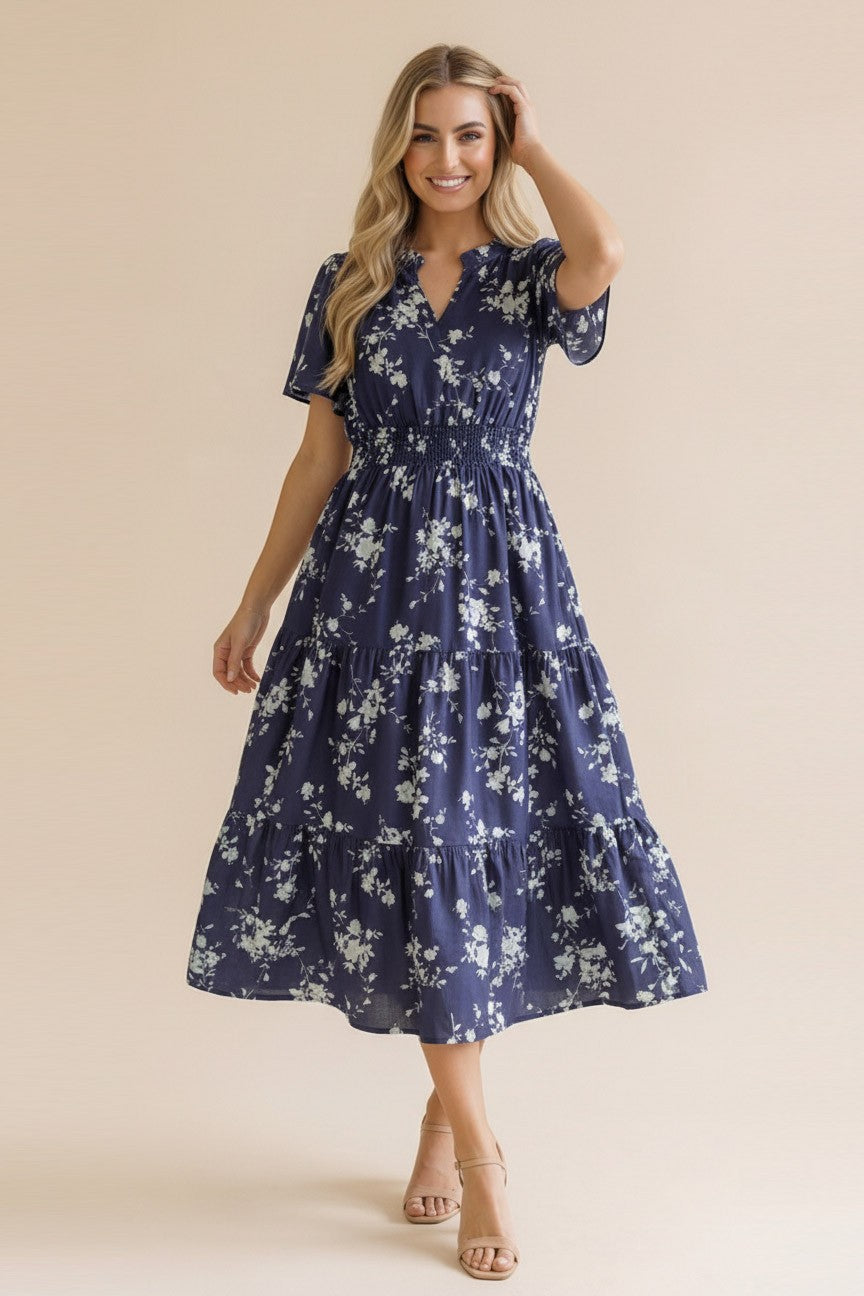 The Attic Boutique Somer Navy Floral Dress  - The Attic Boutique