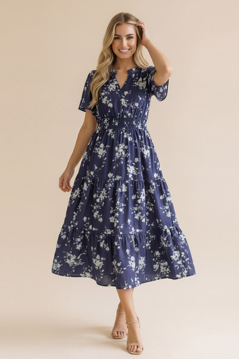 The Attic Boutique Somer Navy Floral Dress  - The Attic Boutique