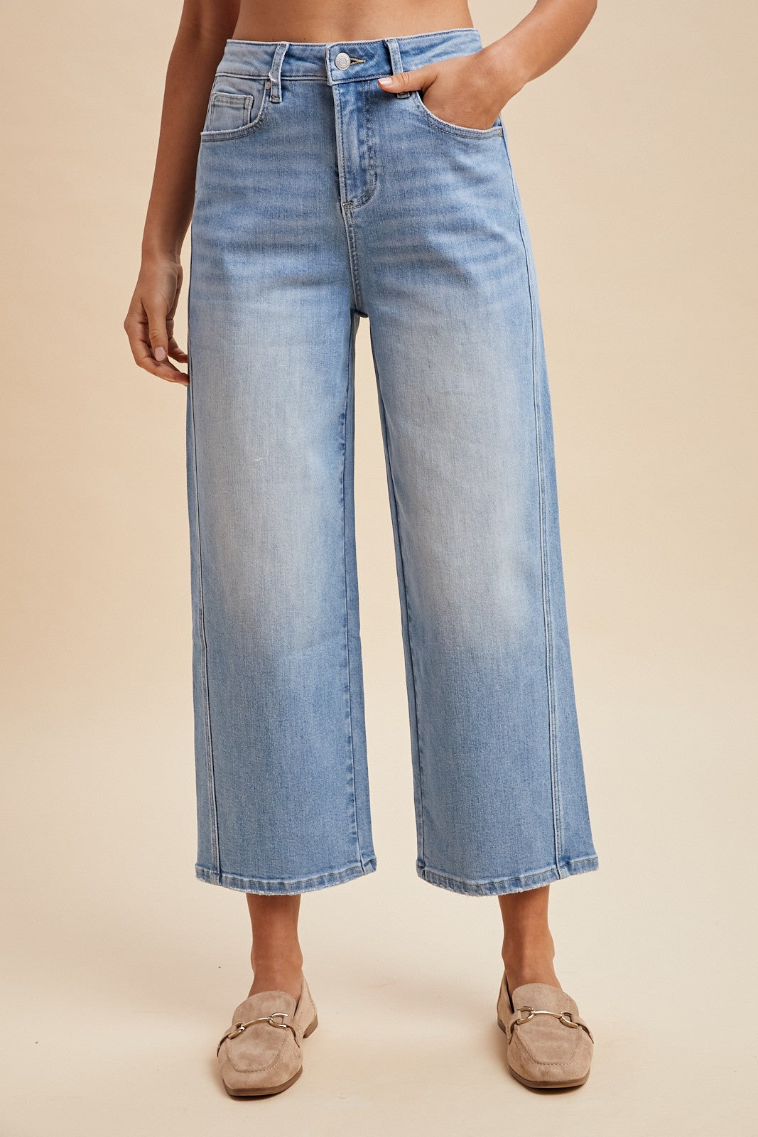 Denim Blue Wide Leg Pants