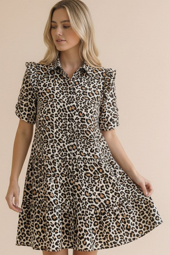 The Attic Boutique Tammy Leopard Dress  - The Attic Boutique