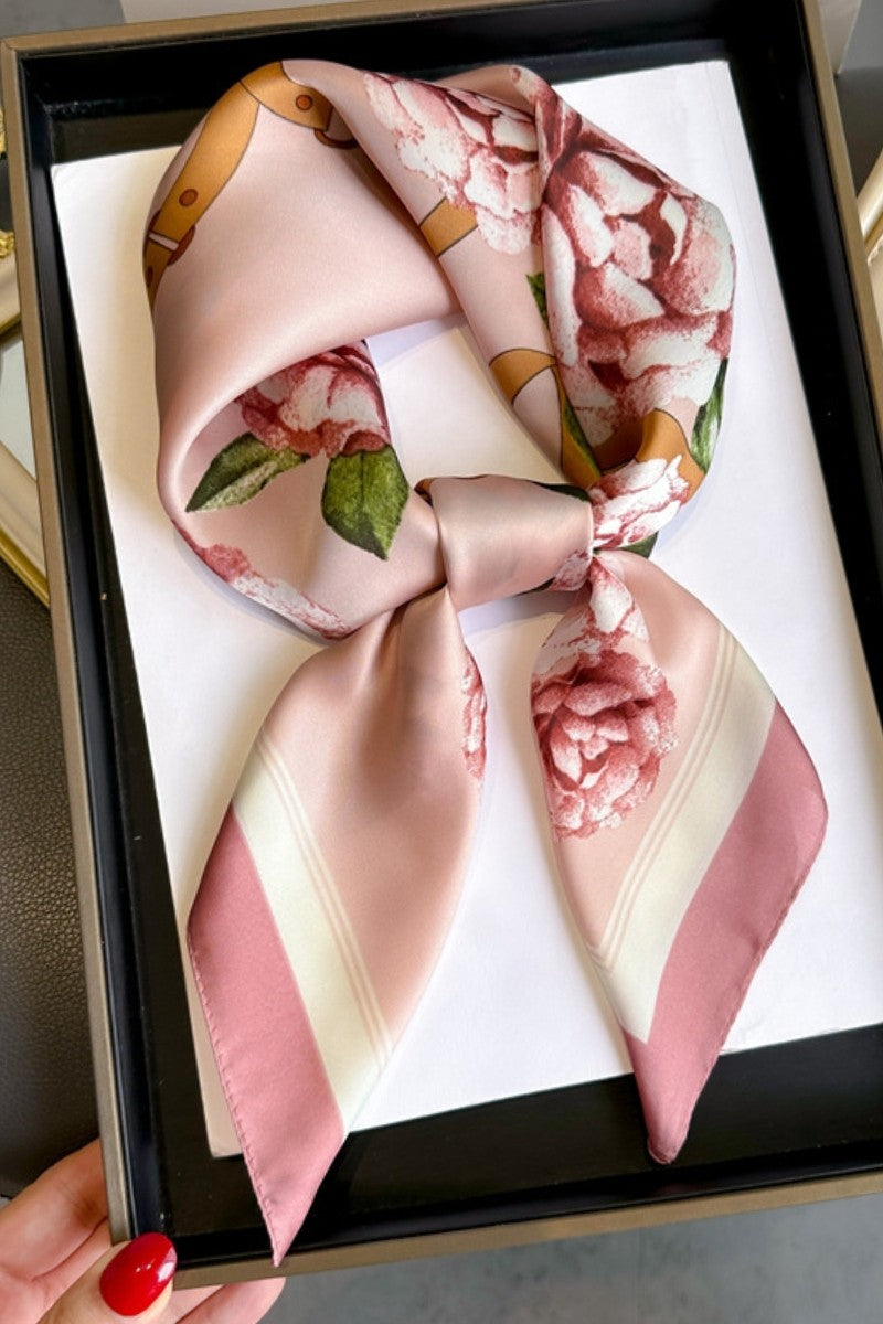 Aubrey Pink Floral Print Scarf