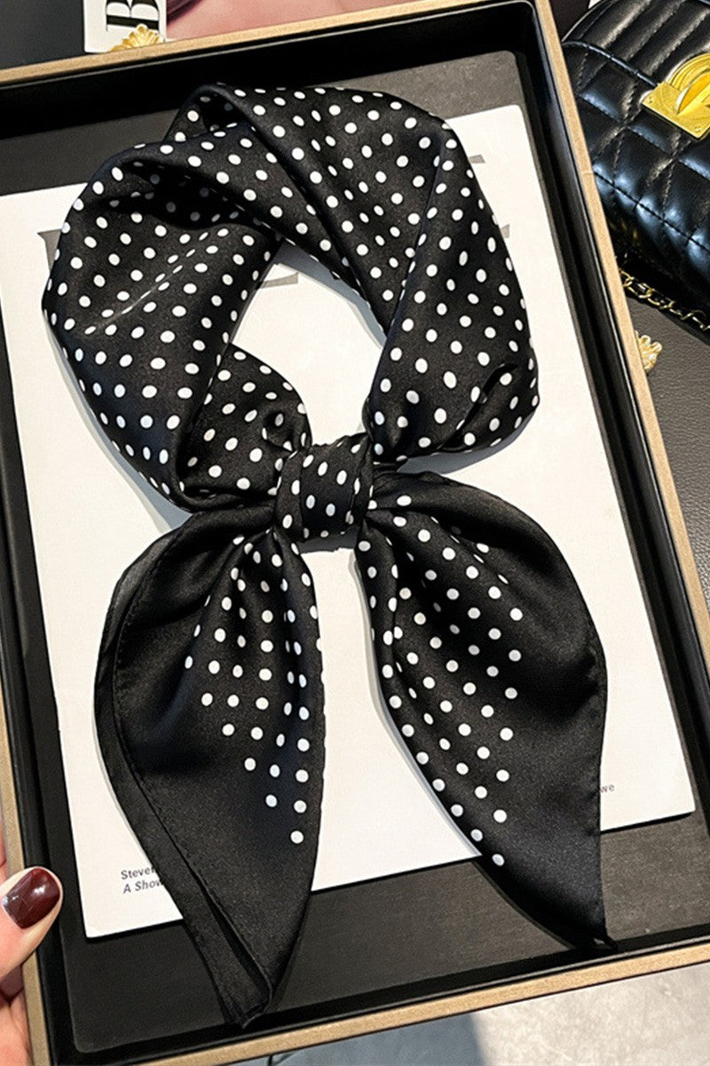 Maddie Black Polka Dot Silk Scarf