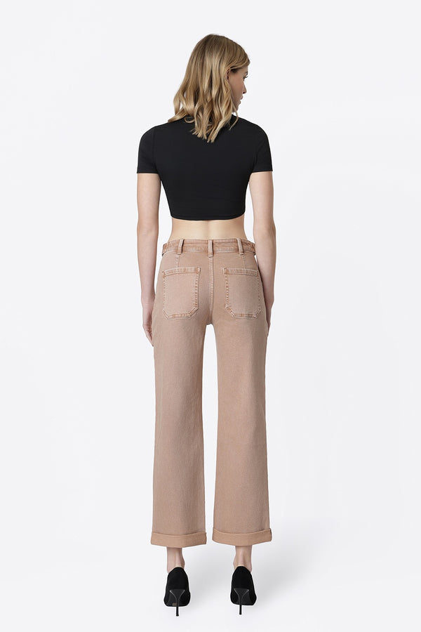 Brandi High Rise Tab Waistband Cuffed Jeans