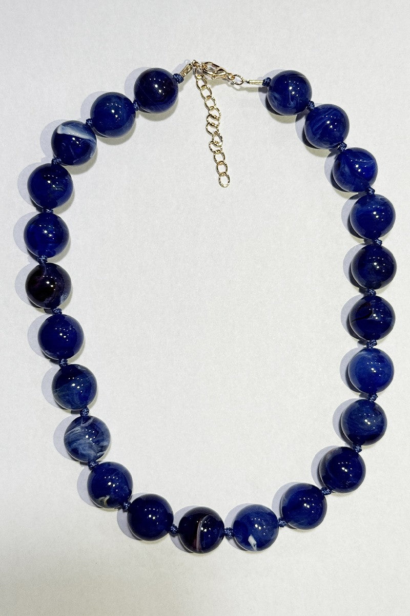 Lena Blue Beaded Necklace