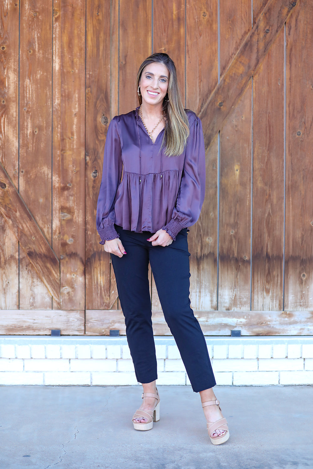 Dear John Jewel Plum Blouse  - The Attic Boutique