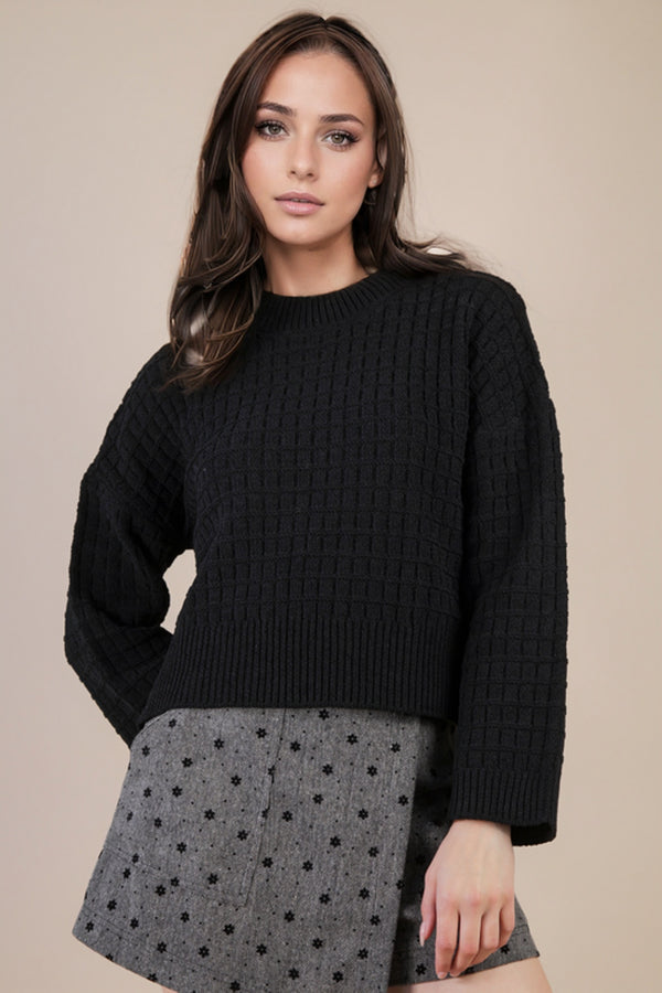 Very J Emma Black Sweater  - The Attic Boutique