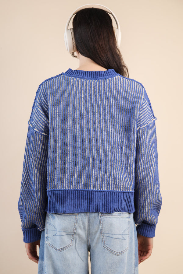 Very J Lauren Blue Sweater  - The Attic Boutique