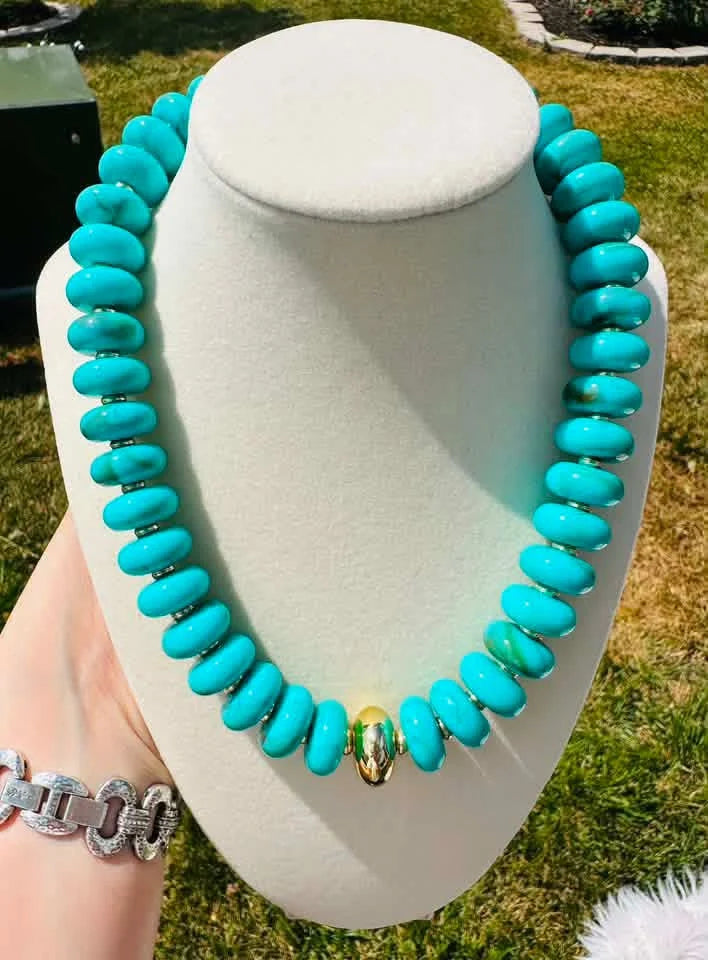 Turquoise Tide Beaded Necklace