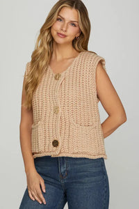Arabella Taupe Sweater Vest