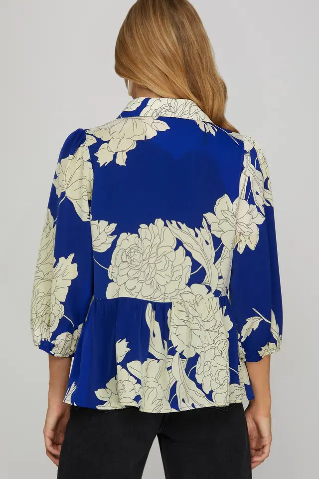 Lilly Scalloped Trim Button Down