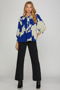 Lilly Scalloped Trim Button Down