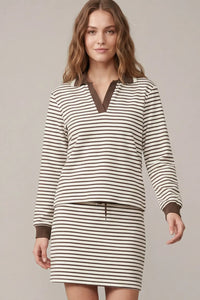 Isla Long Sleeve Knit Striped Top & Mini Skirt Set