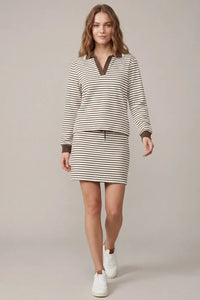 Isla Long Sleeve Knit Striped Top & Mini Skirt Set
