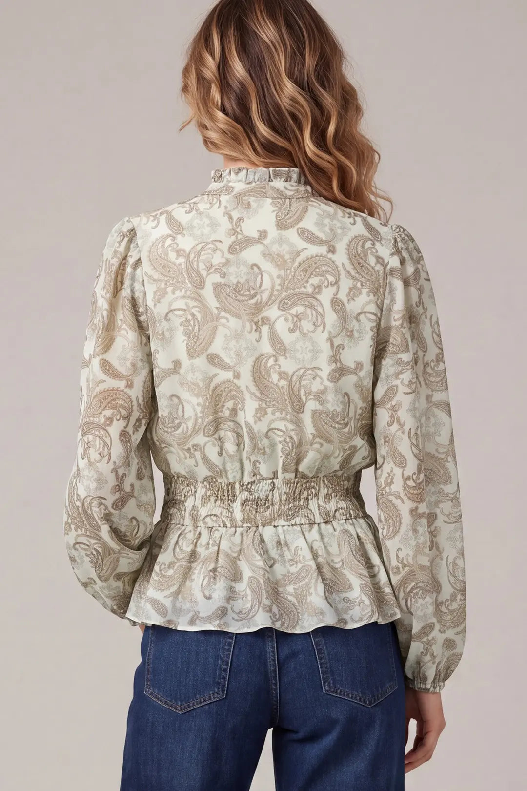 Adele Cream Peplum Top