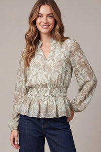 Adele Cream Peplum Top