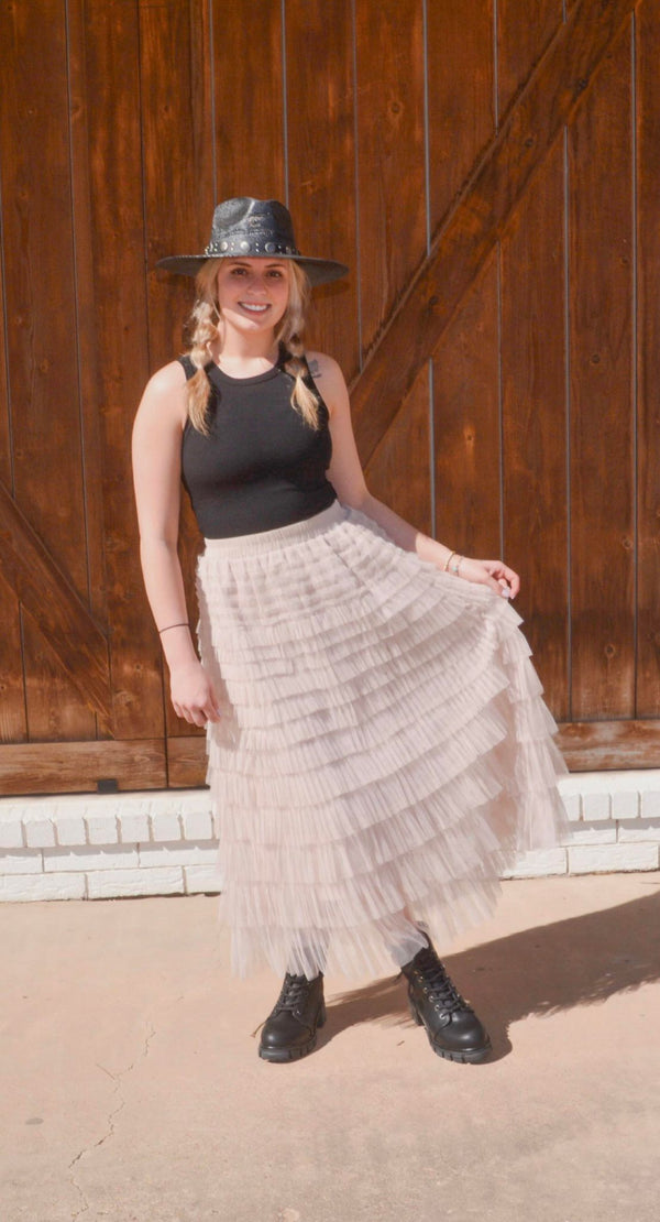 Apricot Jenny Tulle Skirt Skirt - The Attic Boutique